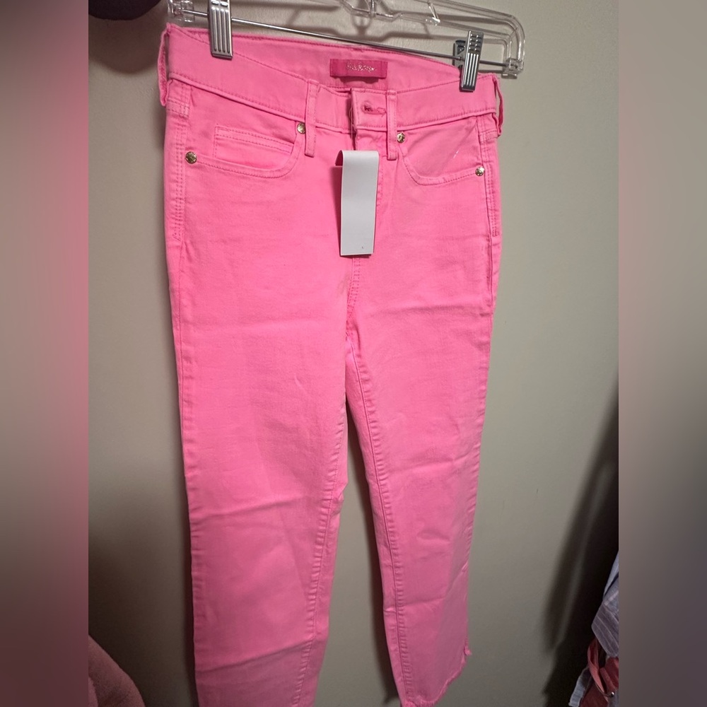 Lilly Pulitzer Pink NoLynn High Rise Jeans NWT Size 00